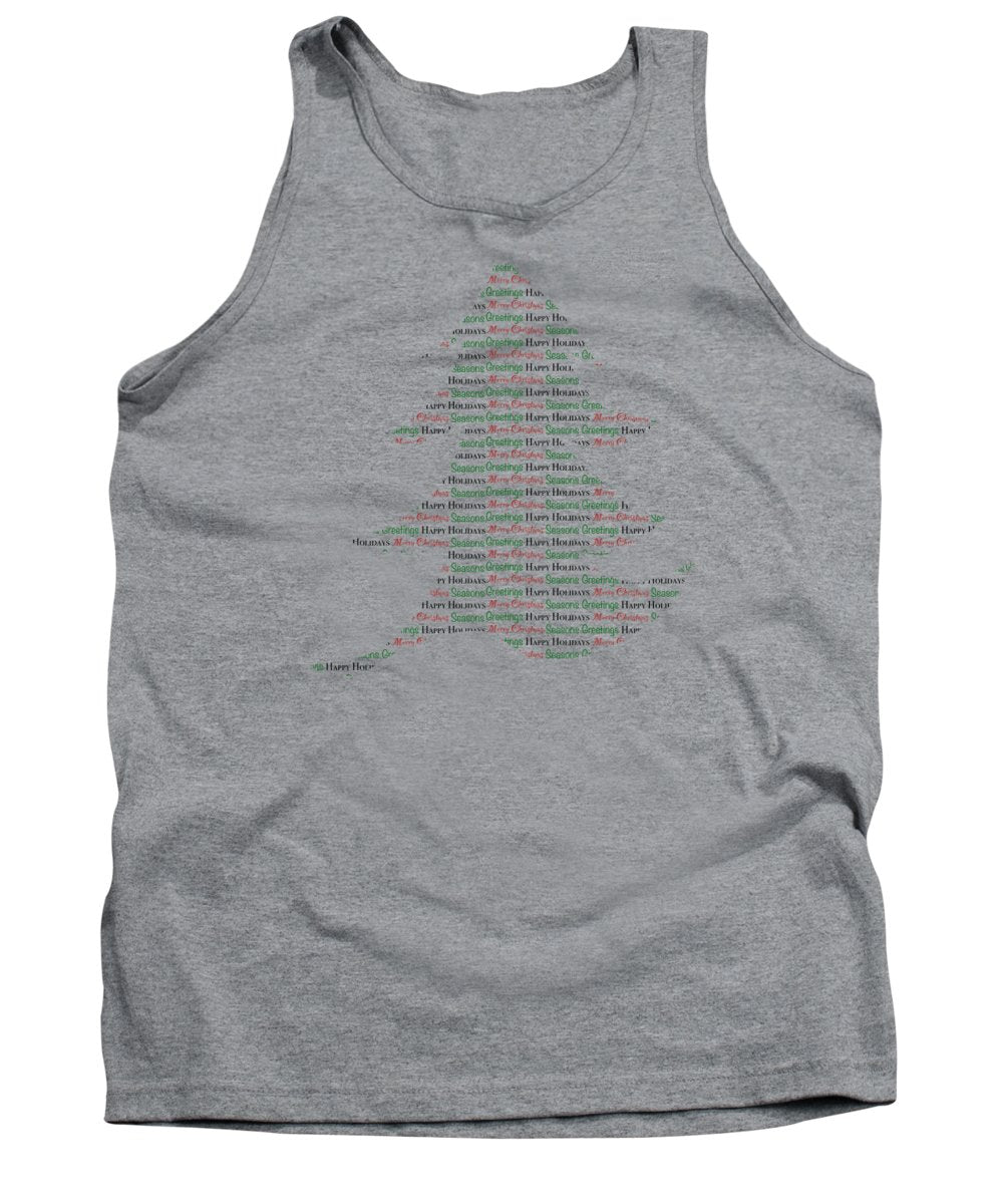 Merry Christmas Tree Text Art - Tank Top