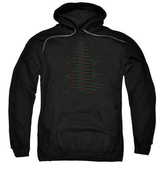 Merry Christmas Tree Text Art - Sweatshirt