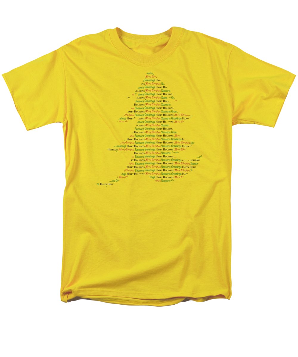 Merry Christmas Tree Text Art - Men's T-Shirt (Regular Fit)