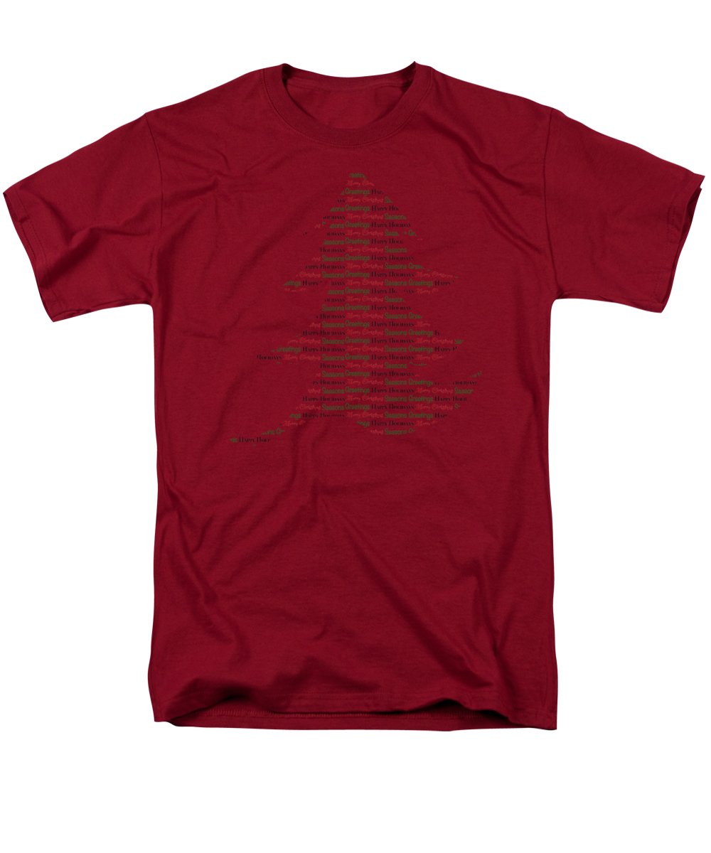 Merry Christmas Tree Text Art - Men's T-Shirt (Regular Fit)