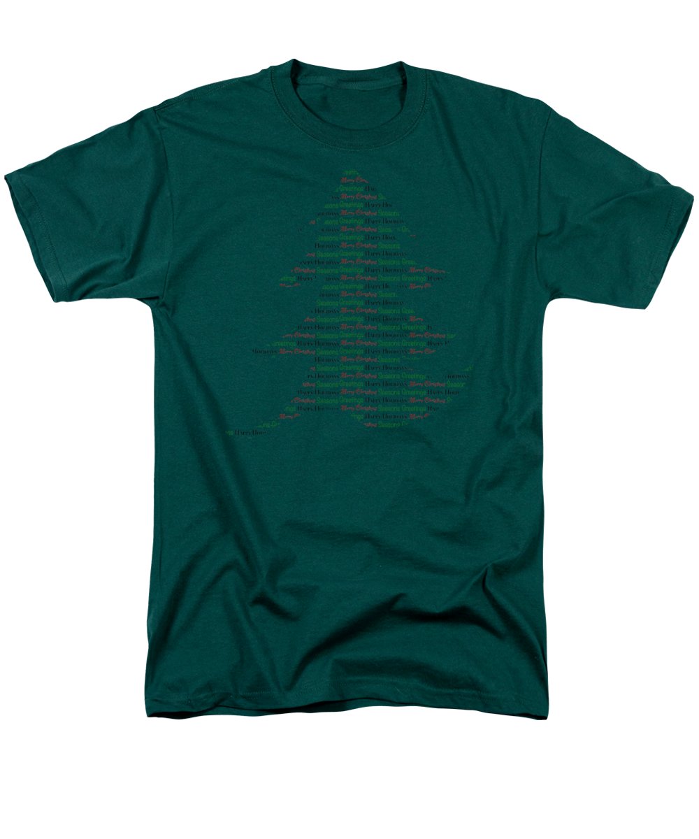 Merry Christmas Tree Text Art - Men's T-Shirt (Regular Fit)