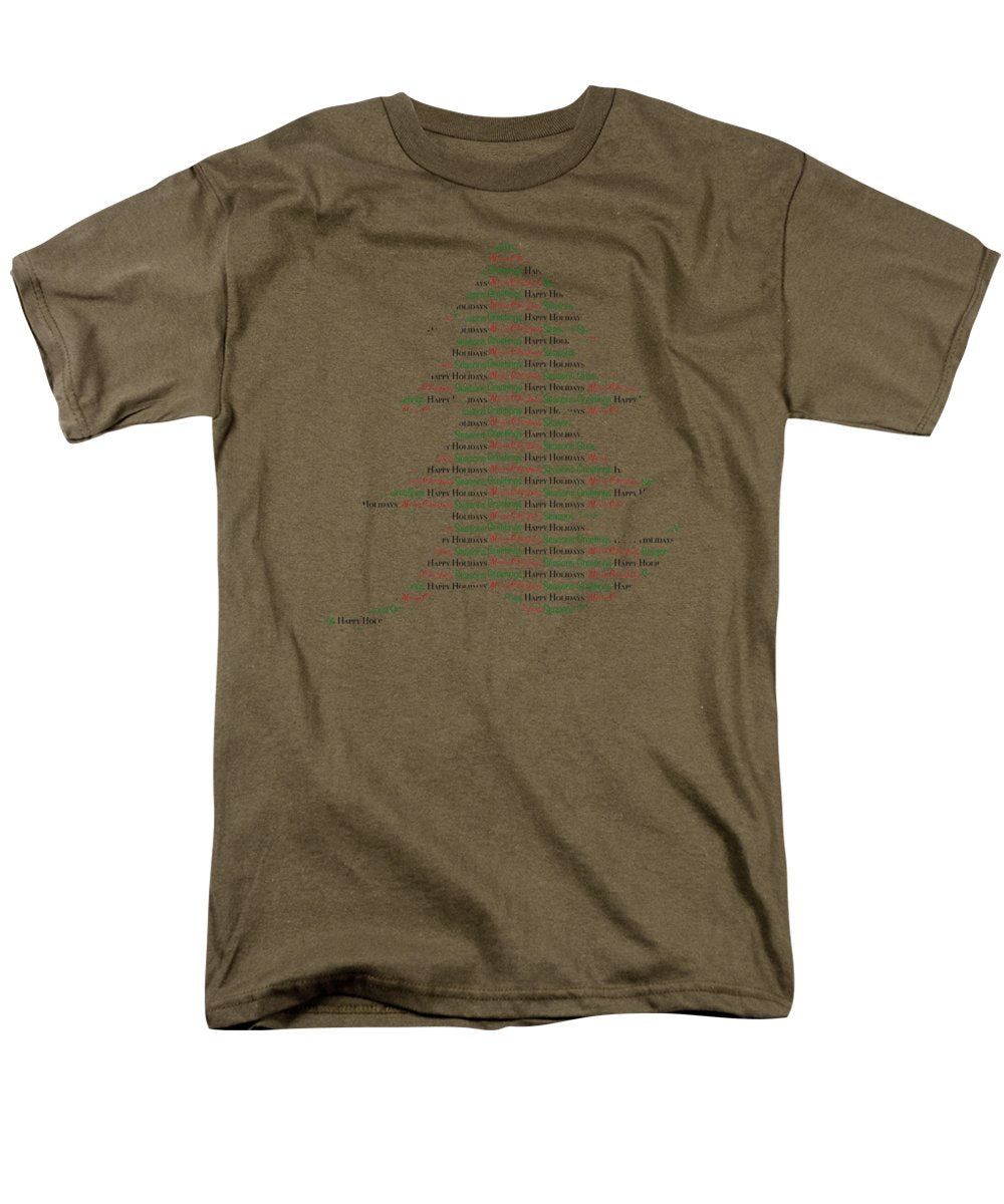Merry Christmas Tree Text Art - Men's T-Shirt (Regular Fit)