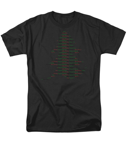 Merry Christmas Tree Text Art - Men's T-Shirt  (Regular Fit)