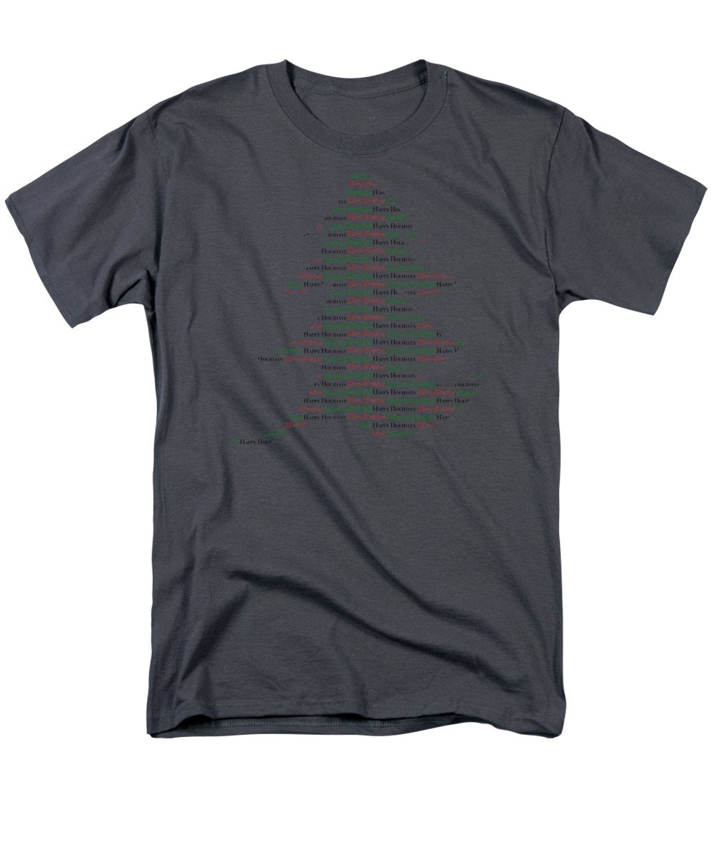 Merry Christmas Tree Text Art - Men's T-Shirt (Regular Fit)