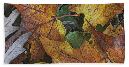 Mid October Leaves 3 - Beach Towel