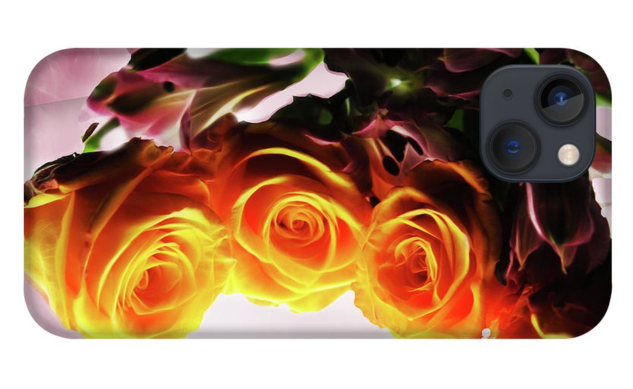 Mini Orange Roses on Pink - Phone Case