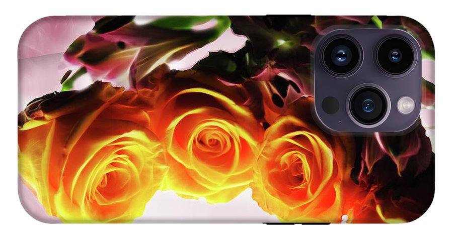 Mini Orange Roses on Pink - Phone Case