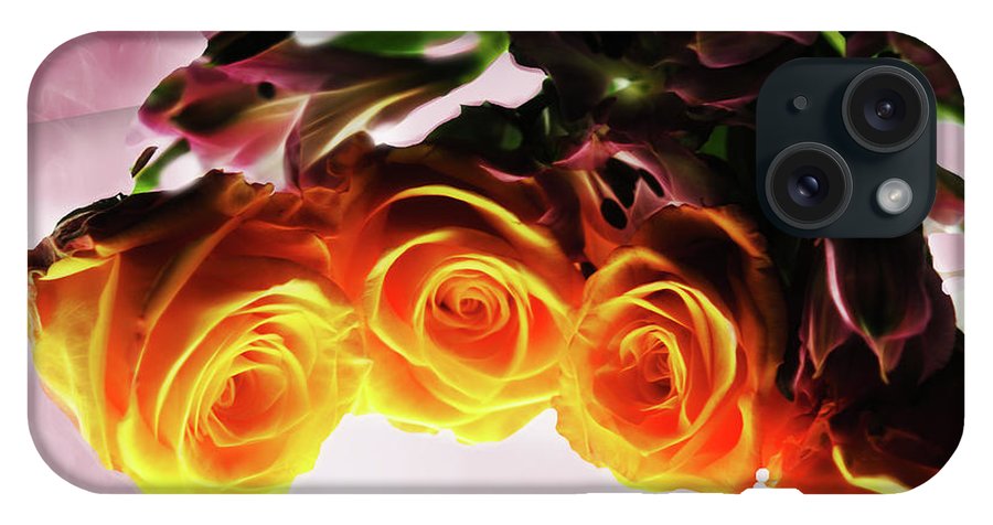 Mini Orange Roses on Pink - Phone Case