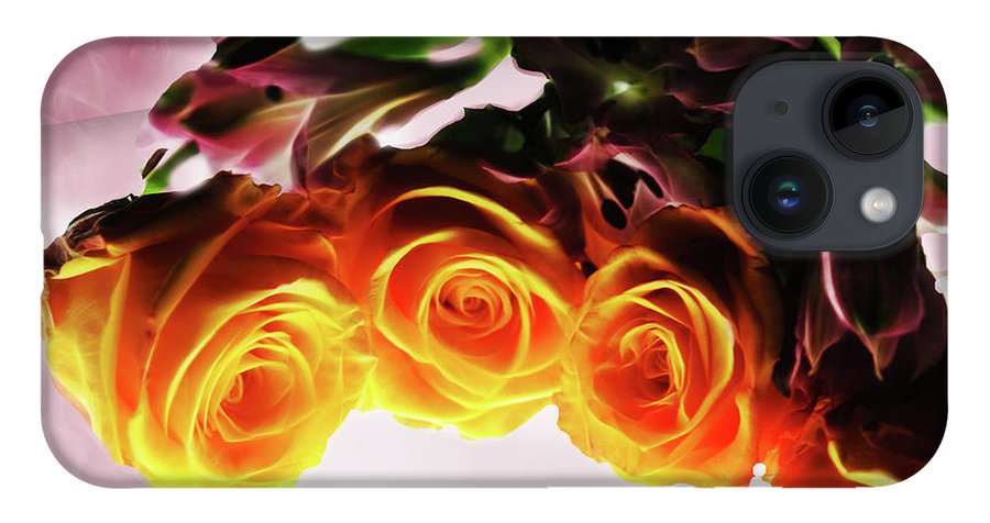 Mini Orange Roses on Pink - Phone Case