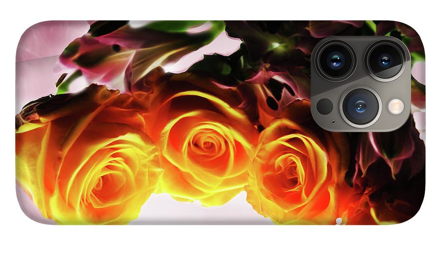 Mini Orange Roses on Pink - Phone Case