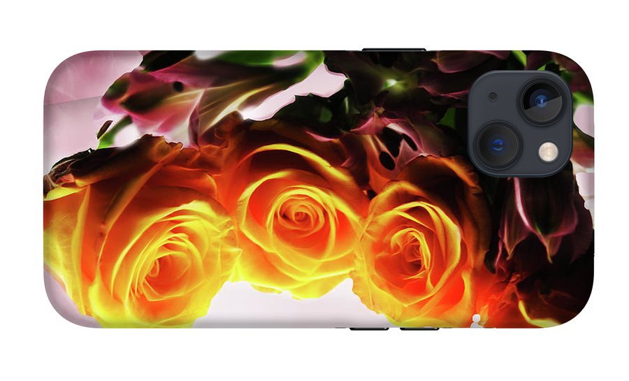 Mini Orange Roses on Pink - Phone Case