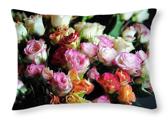 Mini Tea Roses - Throw Pillow