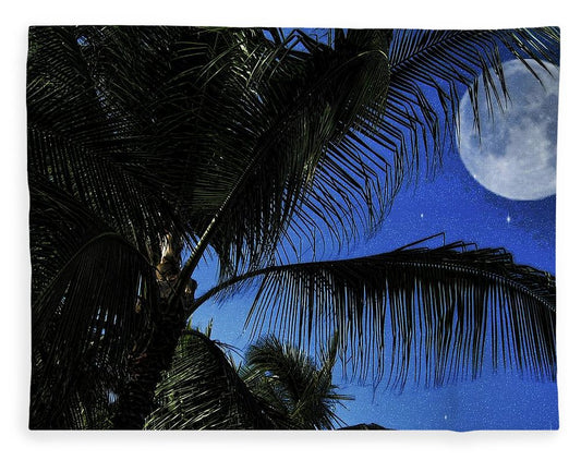 Moon Over Palm Trees - Blanket