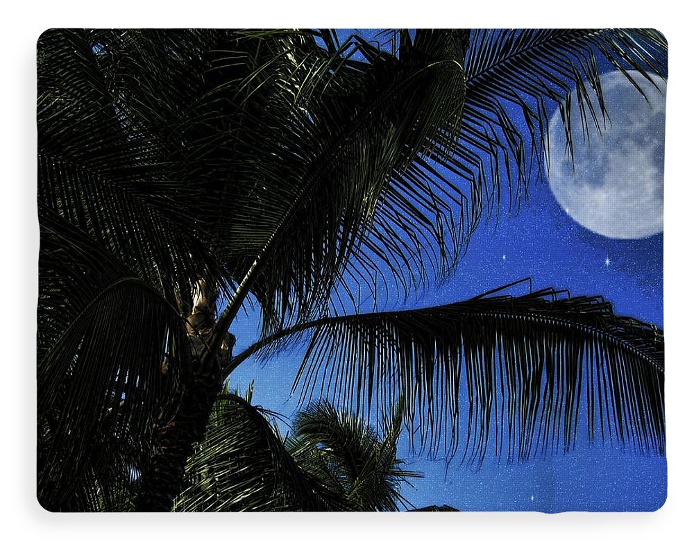 Moon Over Palm Trees - Blanket