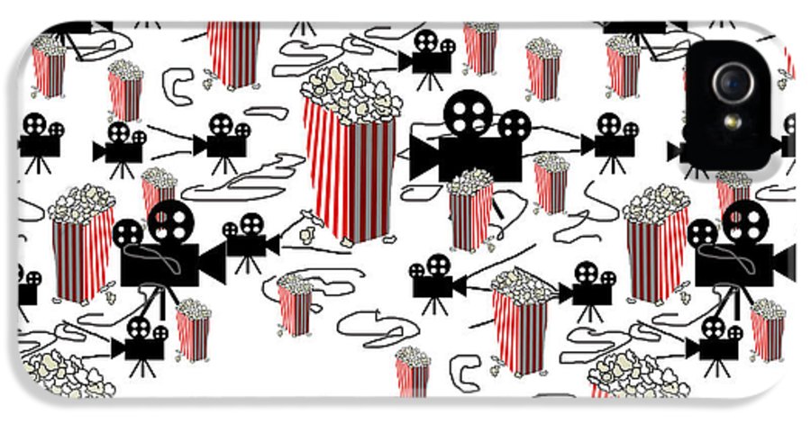 Movie Pattern With Popcorn - Phone Case