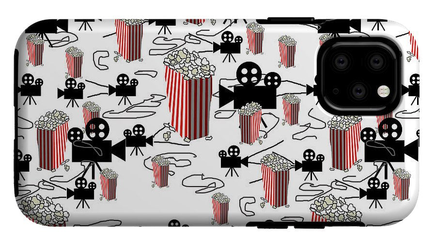 Movie Pattern With Popcorn - Phone Case