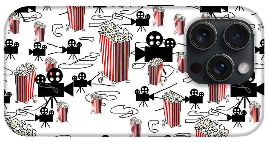 Movie Pattern With Popcorn - Phone Case