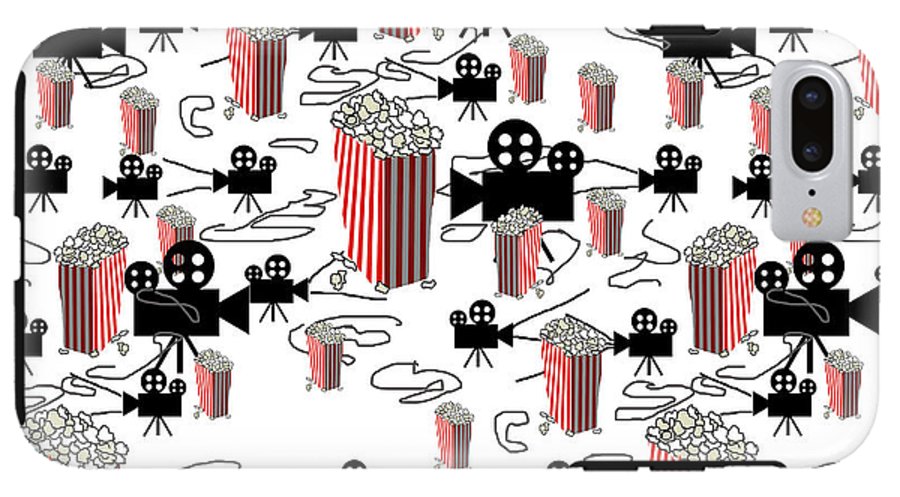 Movie Pattern With Popcorn - Phone Case