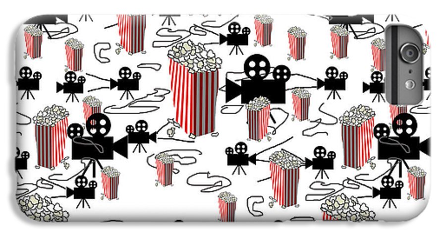 Movie Pattern With Popcorn - Phone Case