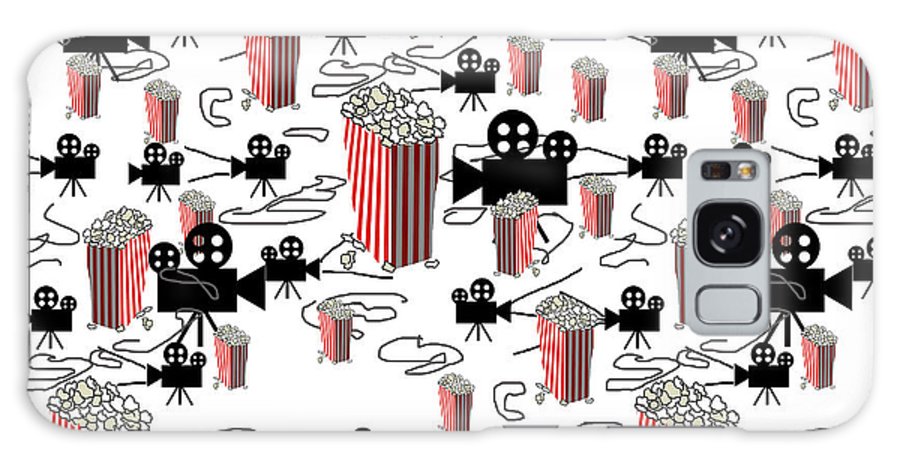 Movie Pattern With Popcorn - Phone Case