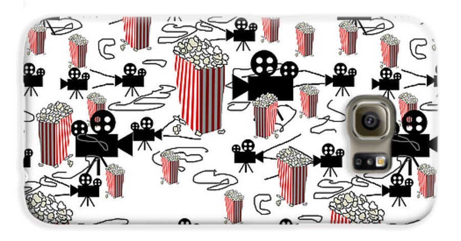 Movie Pattern With Popcorn - Phone Case