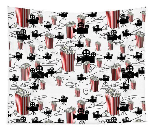 Movie Pattern With Popcorn - Tapestry