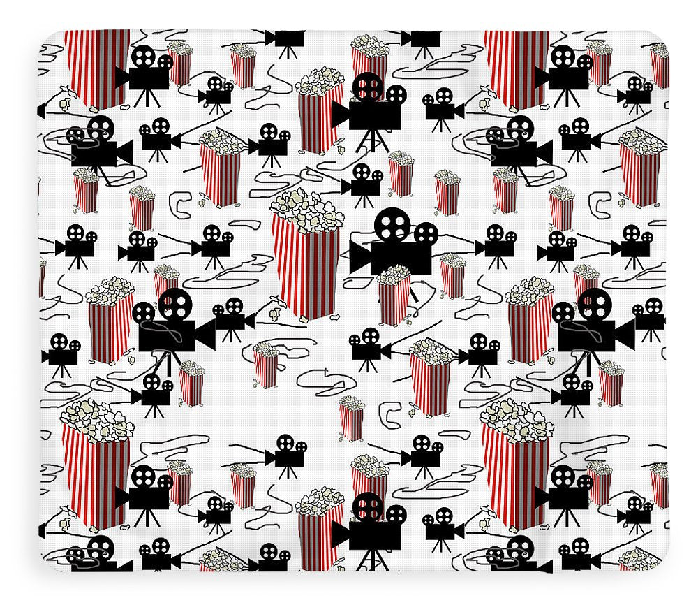 Movie Pattern With Popcorn - Blanket