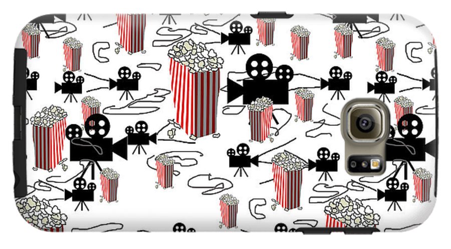 Movie Pattern With Popcorn - Phone Case