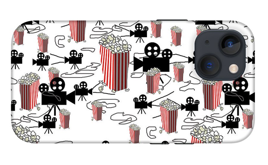 Movie Pattern With Popcorn - Phone Case