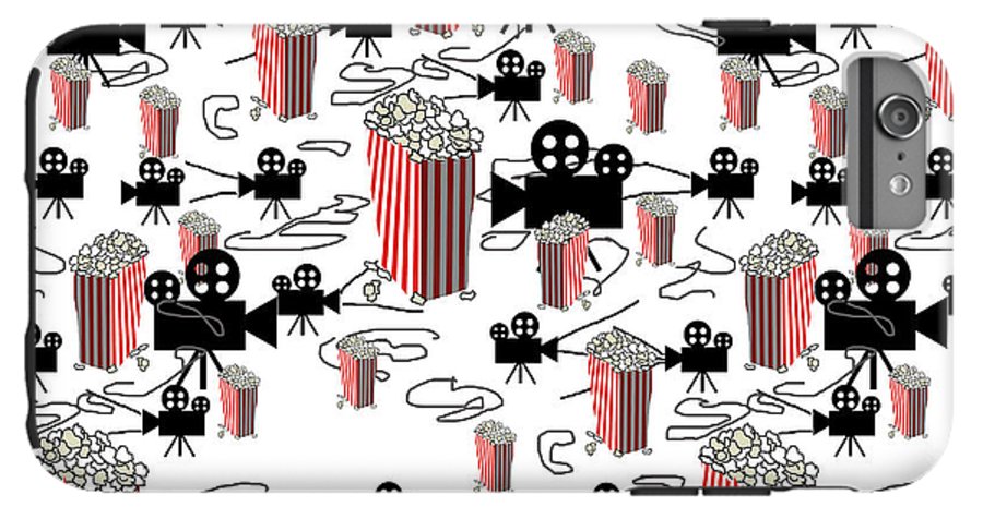 Movie Pattern With Popcorn - Phone Case