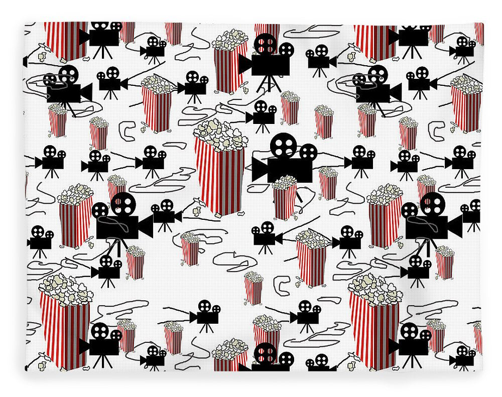 Movie Pattern With Popcorn - Blanket