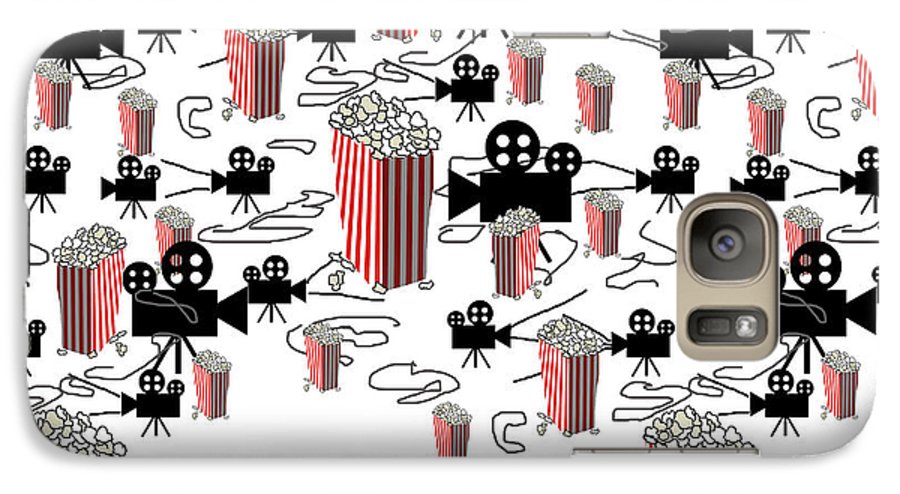 Movie Pattern With Popcorn - Phone Case