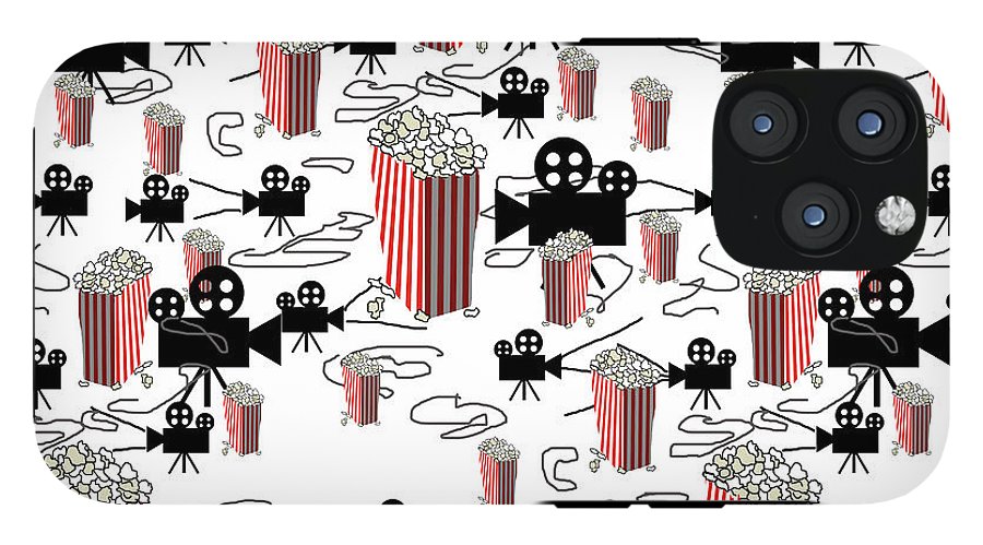 Movie Pattern With Popcorn - Phone Case