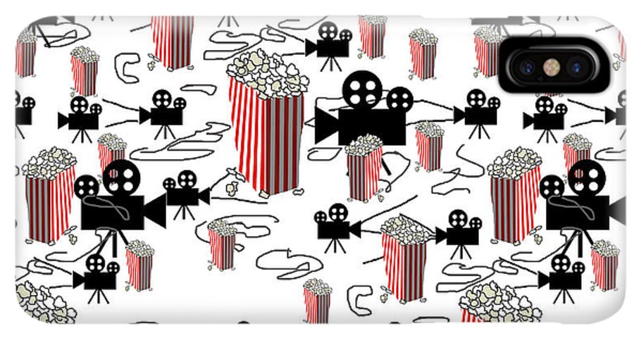 Movie Pattern With Popcorn - Phone Case