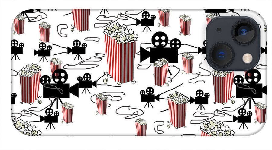 Movie Pattern With Popcorn - Phone Case