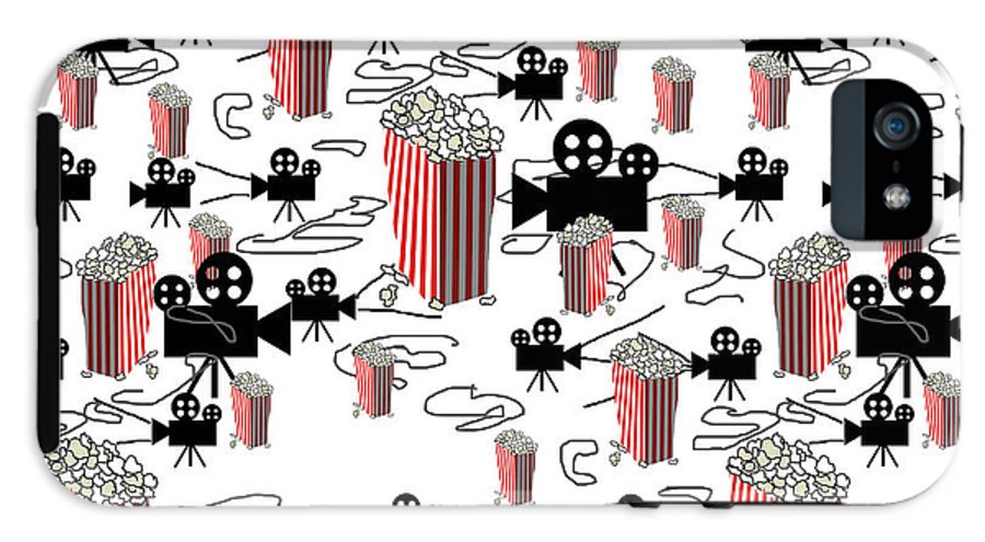 Movie Pattern With Popcorn - Phone Case