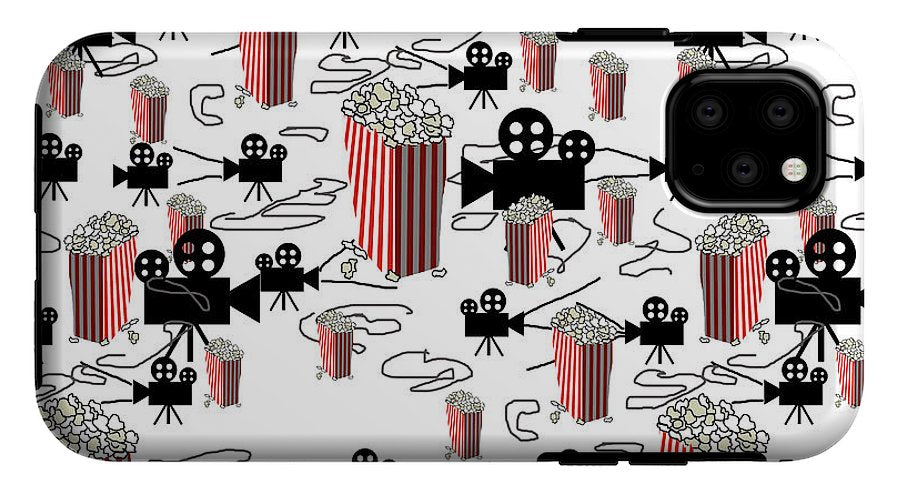 Movie Pattern With Popcorn - Phone Case