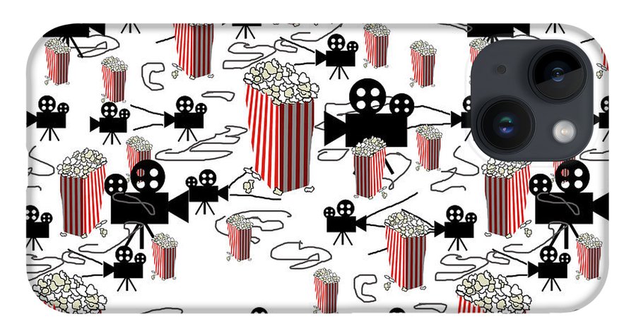 Movie Pattern With Popcorn - Phone Case