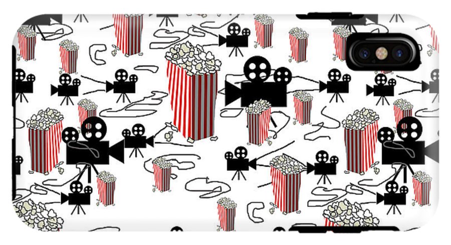 Movie Pattern With Popcorn - Phone Case