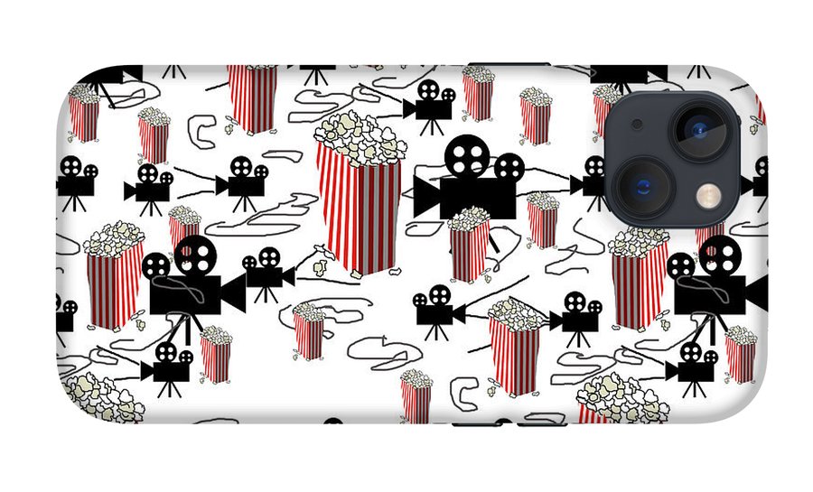 Movie Pattern With Popcorn - Phone Case