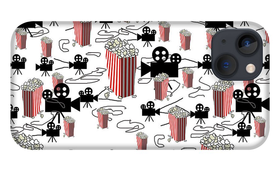 Movie Pattern With Popcorn - Phone Case