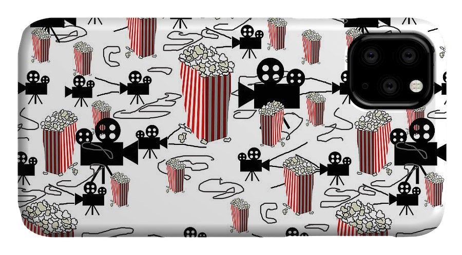 Movie Pattern With Popcorn - Phone Case