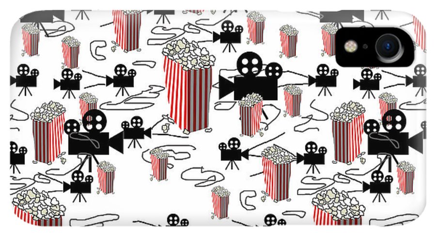 Movie Pattern With Popcorn - Phone Case