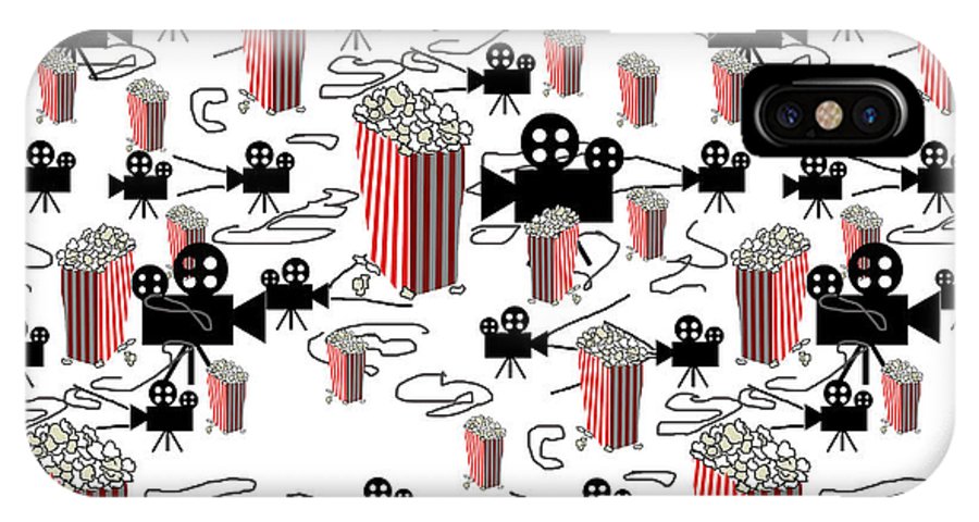 Movie Pattern With Popcorn - Phone Case