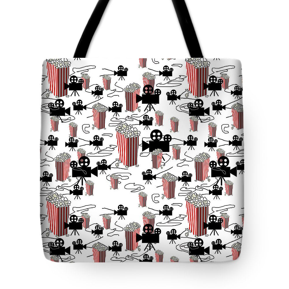 Movie Pattern With Popcorn - Tote Bag