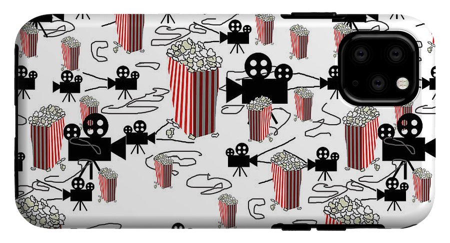 Movie Pattern With Popcorn - Phone Case