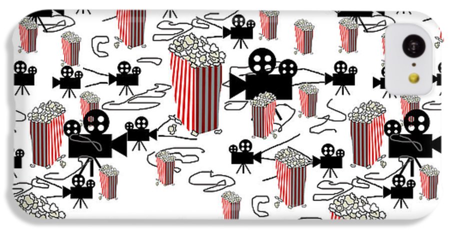 Movie Pattern With Popcorn - Phone Case