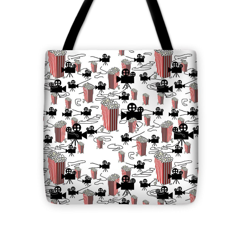 Movie Pattern With Popcorn - Tote Bag
