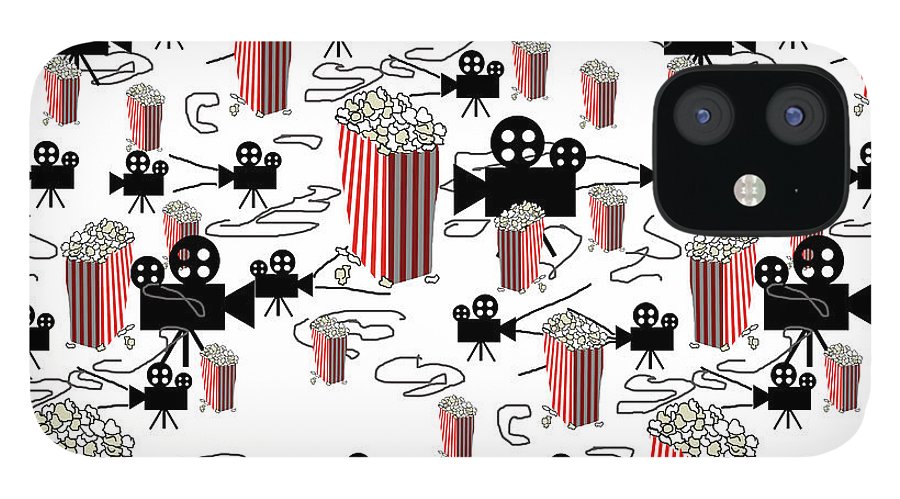 Movie Pattern With Popcorn - Phone Case