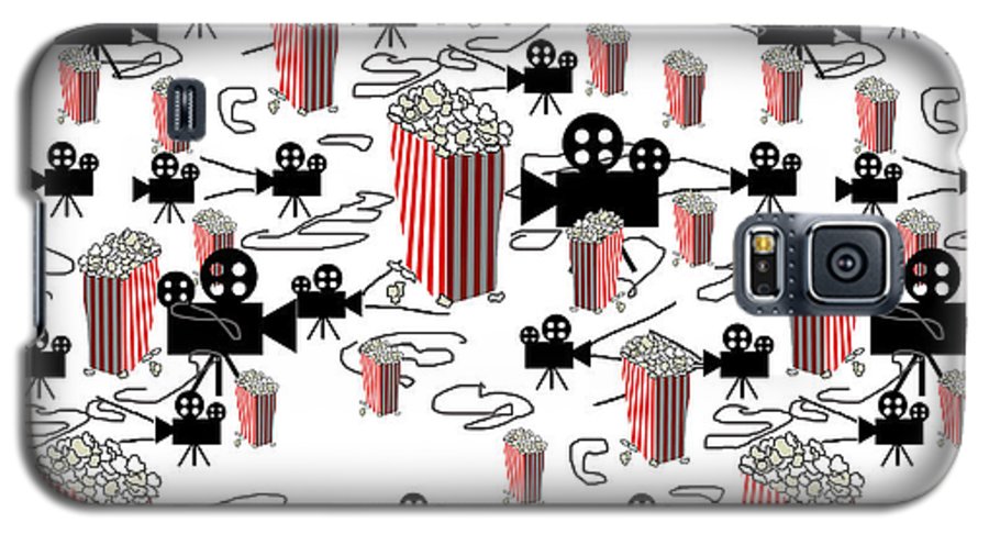 Movie Pattern With Popcorn - Phone Case